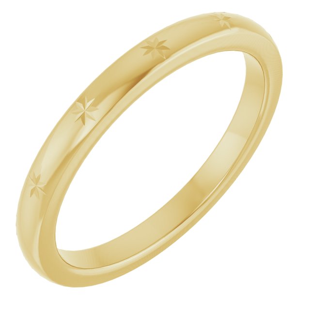 18K Yellow Stackable Starburst Ring Size 19.5