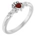 Sterling Silver Natural Mozambique Garnet Claddagh Ring