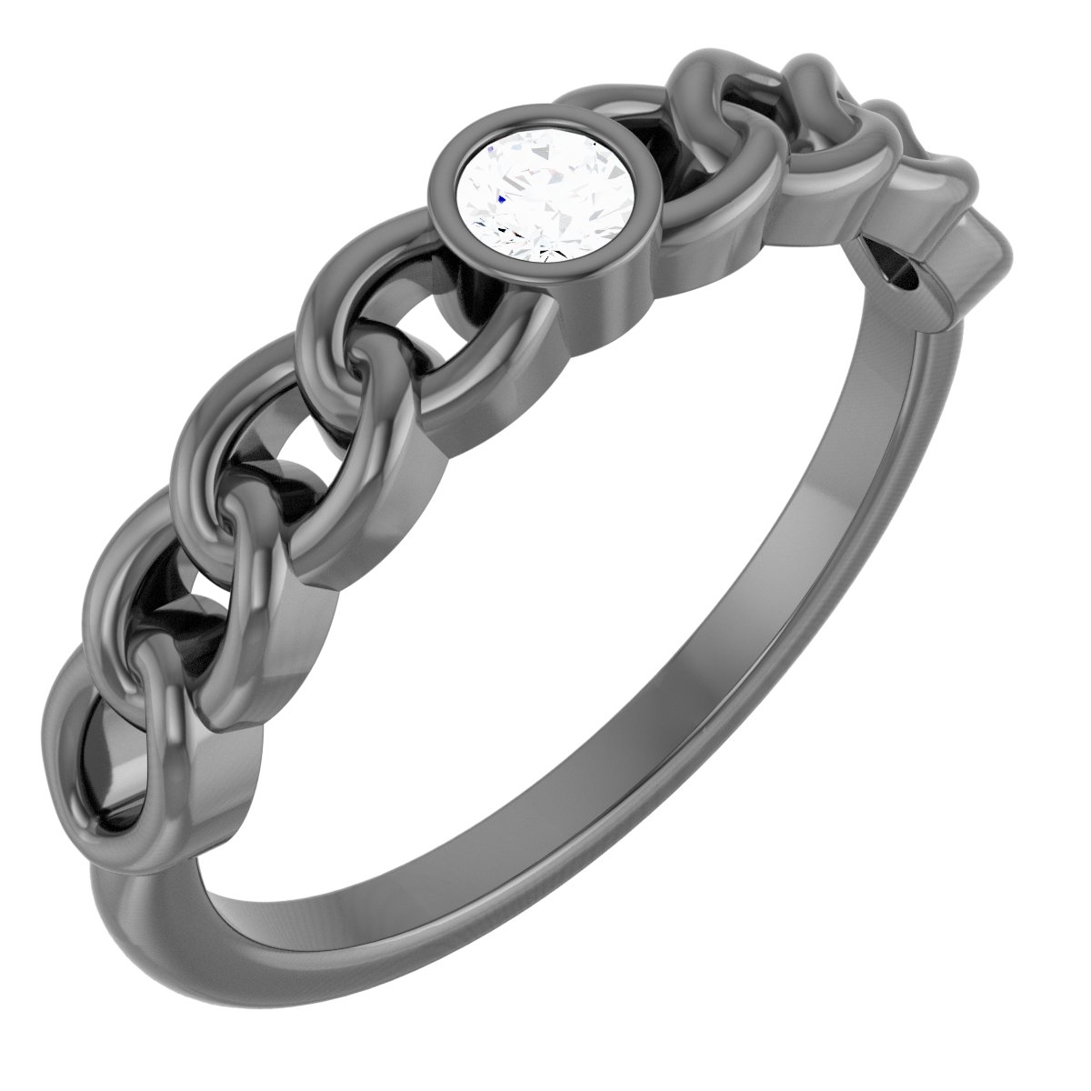 Solitaire Curb Chain Ring