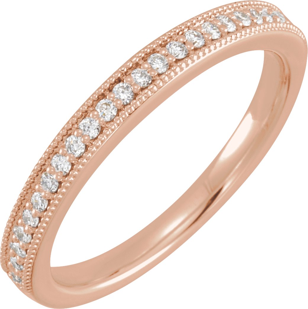 14K Rose 1/5 CTW Natural Diamond Matching Band