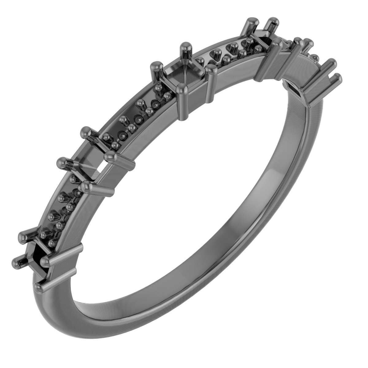 5x3 mm Emerald Anniversary Band Mounting