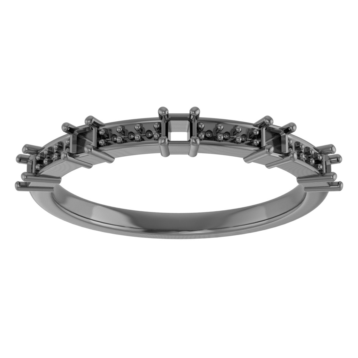 5x3 mm Emerald Anniversary Band Mounting view 3
