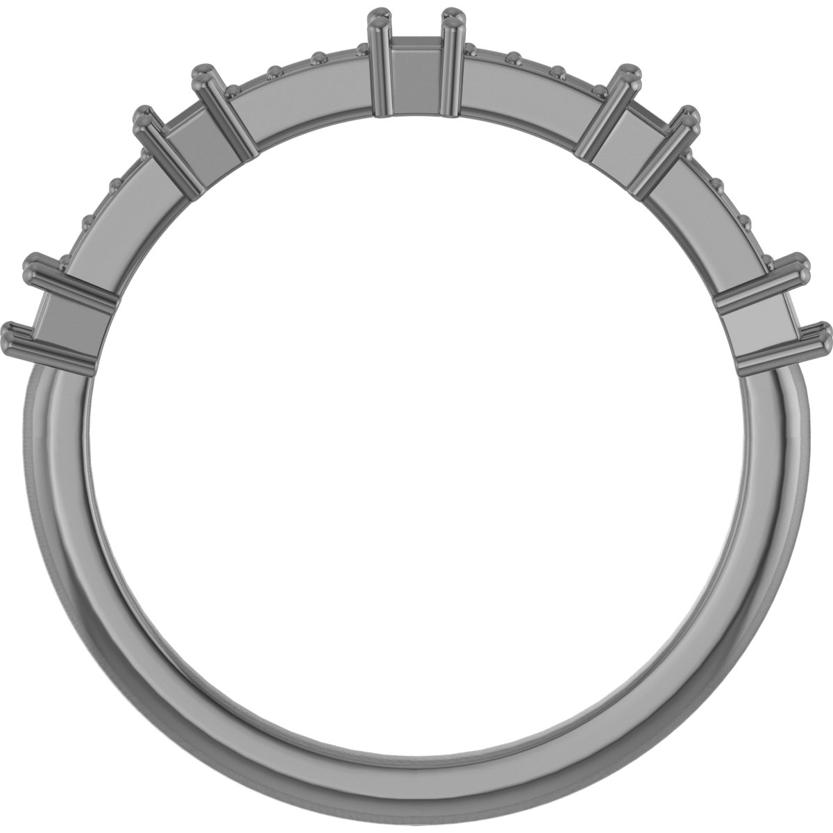 5x3 mm Emerald Anniversary Band Mounting view 2