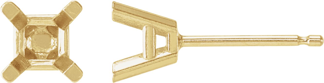 Square 4-Prong Lightweight Stud Earrings