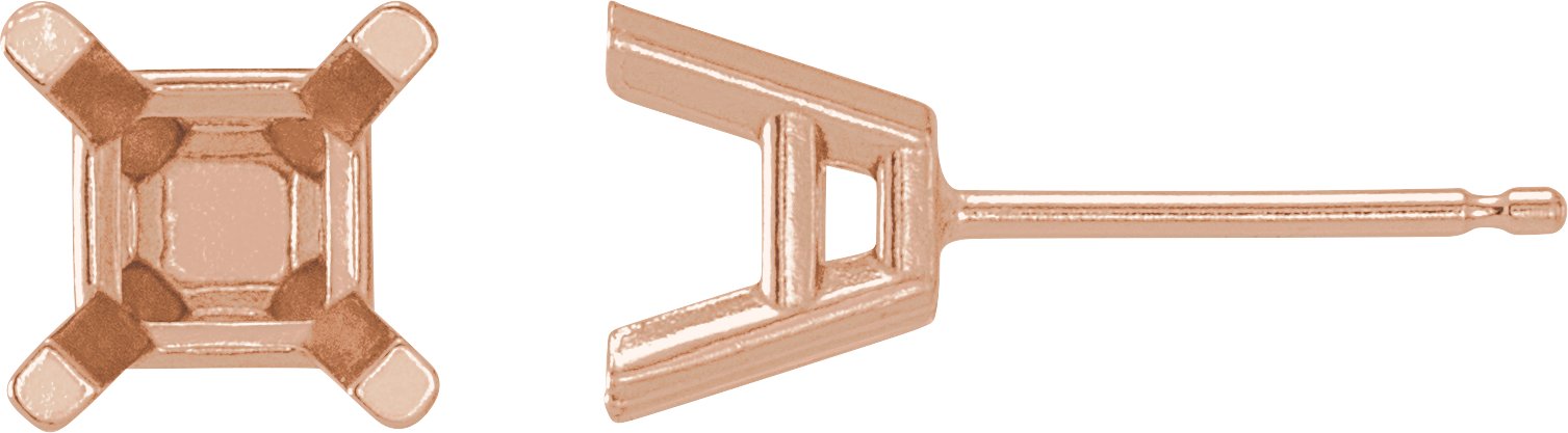 Square 4-Prong Lightweight Stud Earrings