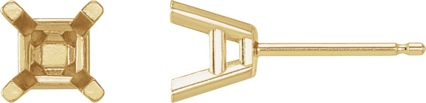 Square 4-Prong Lightweight Stud Earrings