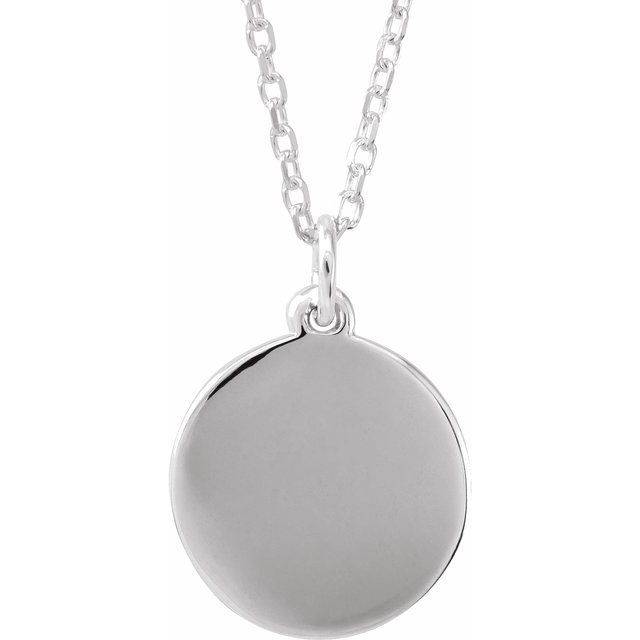 Sterling Silver Star Disc 16-18 Necklace