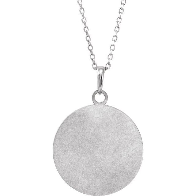 Sterling Silver Love Engraved Disc 16-18 Necklace