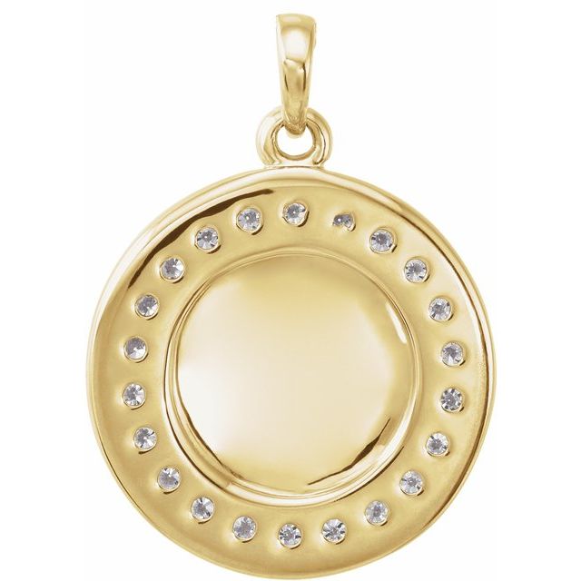 14K Yellow 1/5 CTW Diamond Engravable 16-18 Necklace