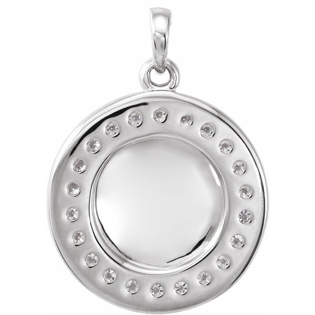 14K White 1/5 CTW Natural Diamond Engravable 16-18 Necklace