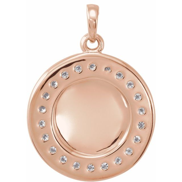 14K Rose 1/5 CTW Diamond Engravable 16-18 Necklace