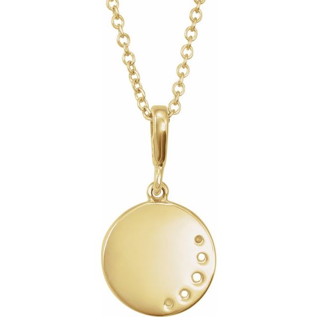 14K Yellow 1/10 CTW Natural Diamond Crescent Moon 16-18 Necklace 