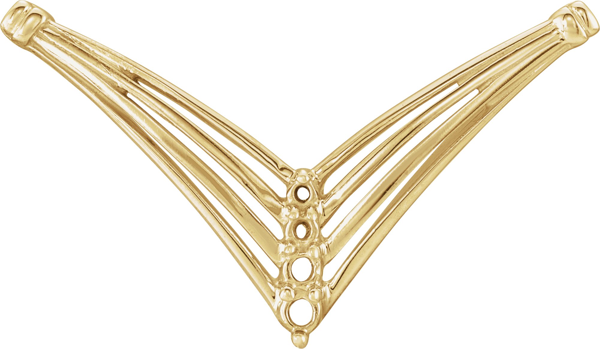 Accented V Necklace Center