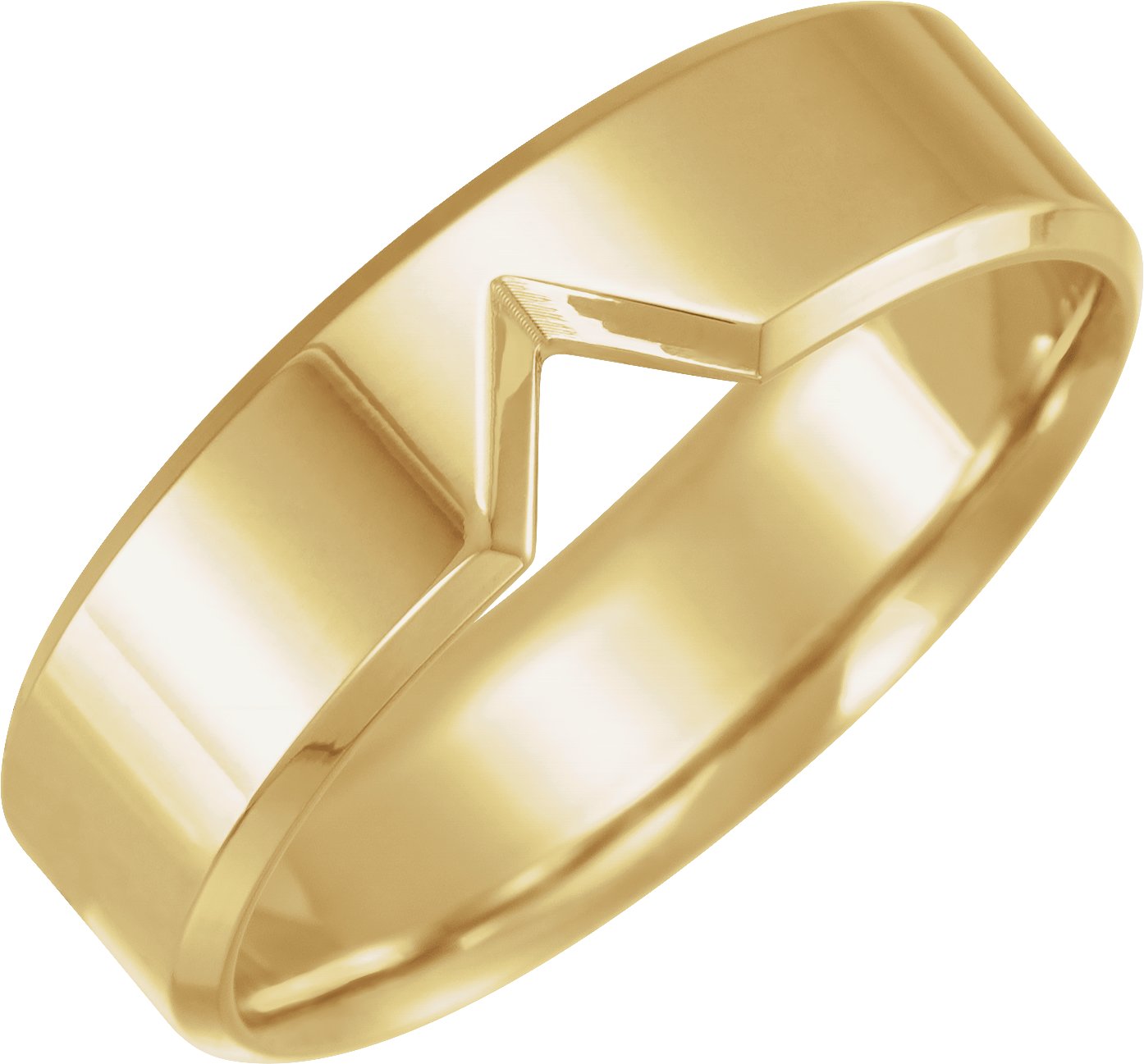 14K Yellow 6 mm Single Notched Comfort-Fit Band Size 10