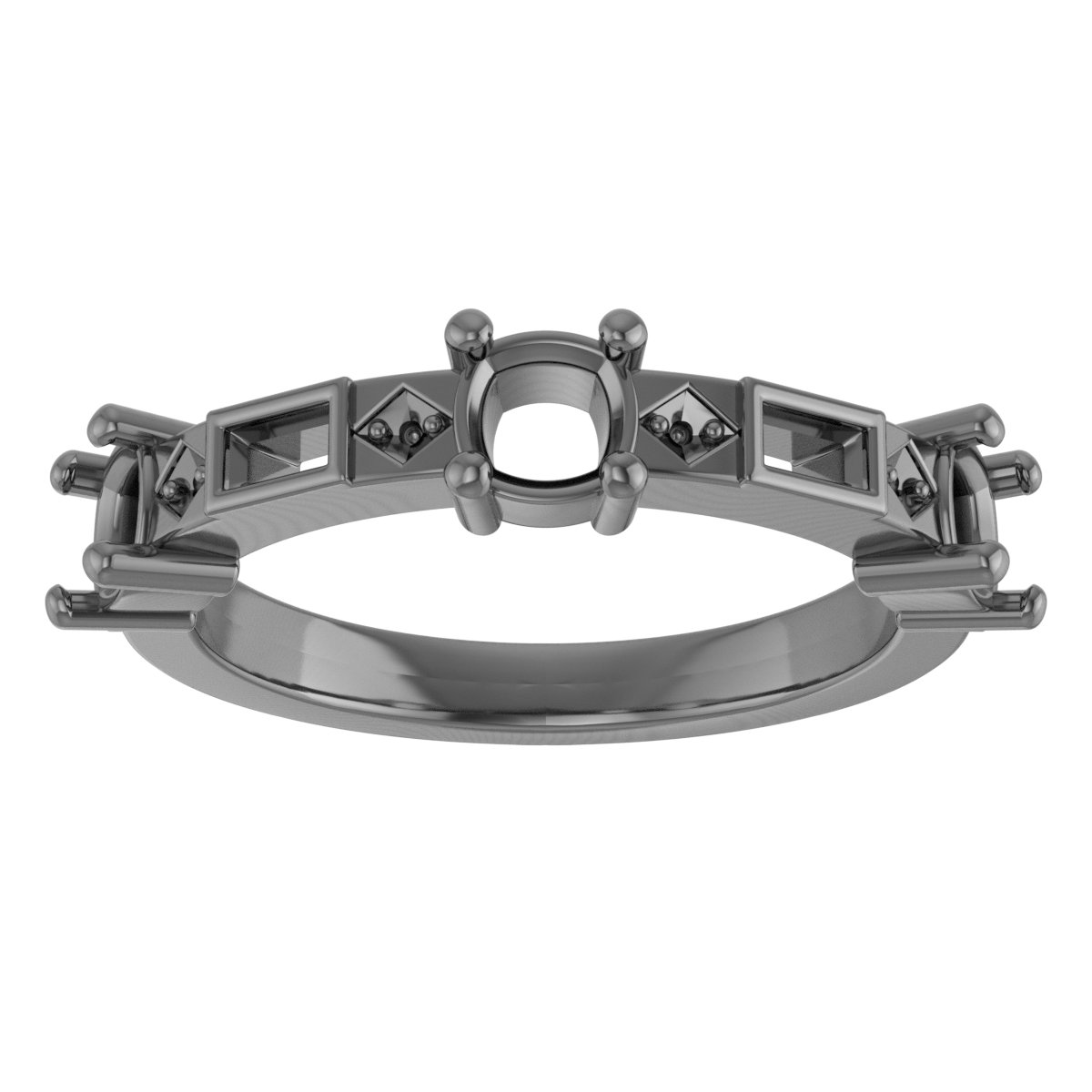 6x4 mm Oval Anniversary Band Mounting view 3