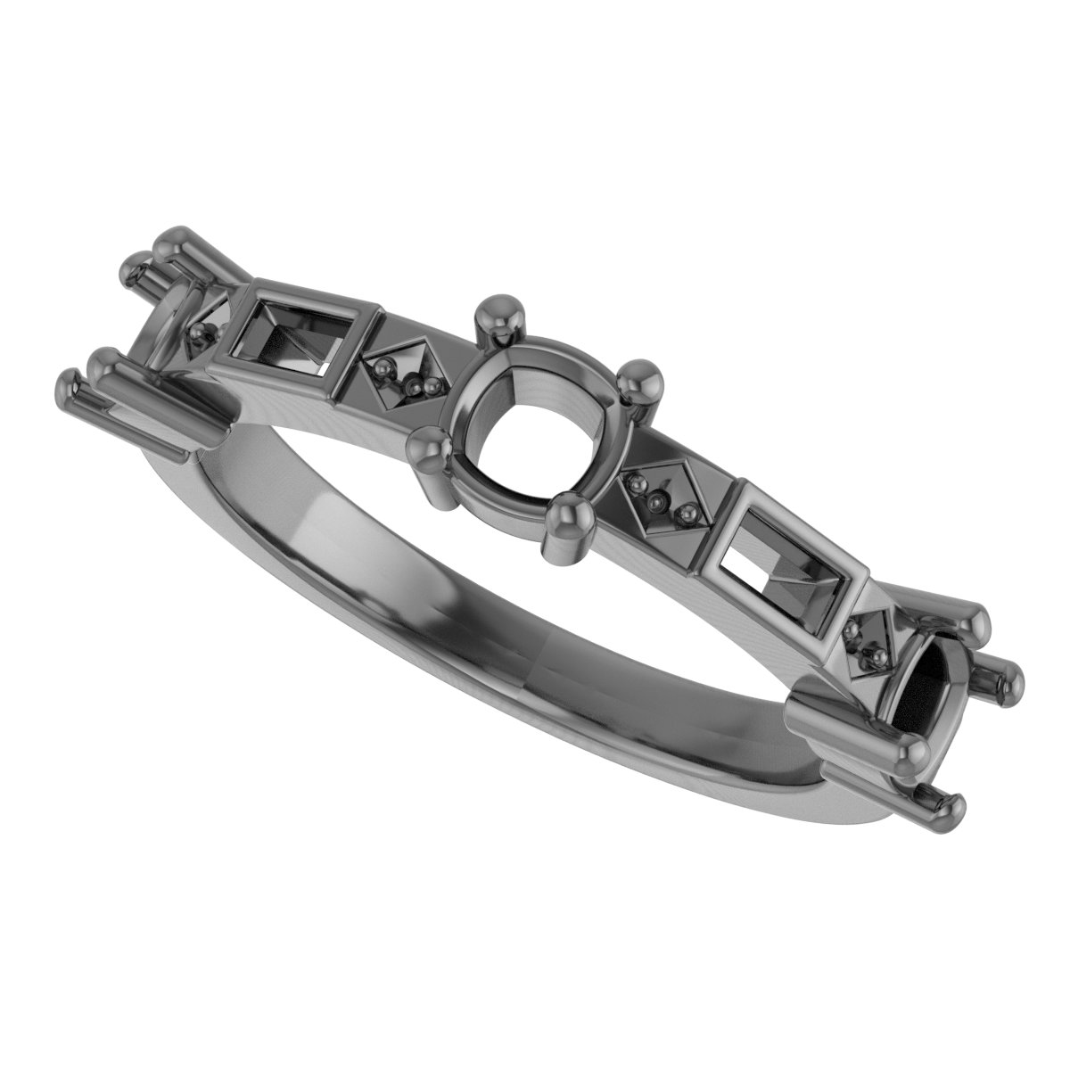 6x4 mm Oval Anniversary Band Mounting view 5
