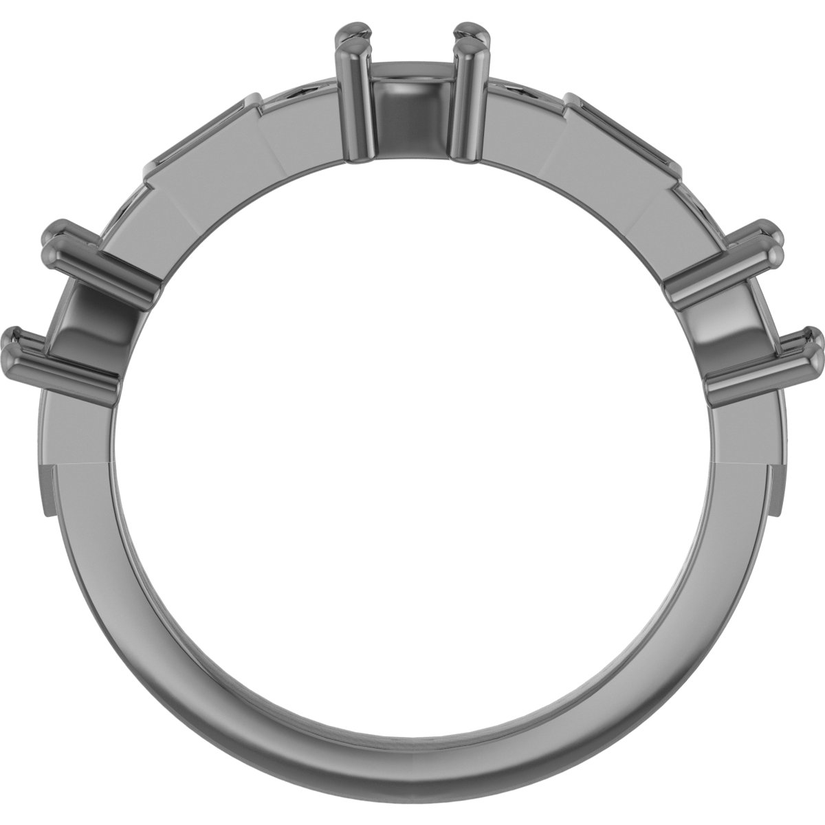 6x4 mm Oval Anniversary Band Mounting view 2