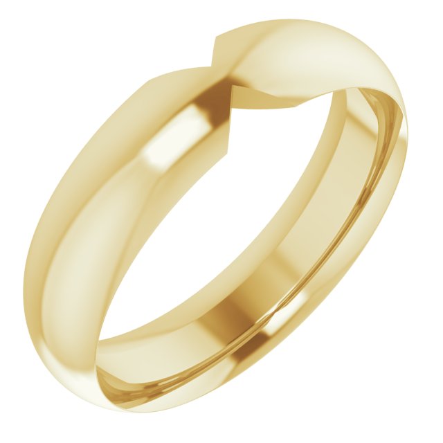 Double Notched Wedding Band – 10K Yellow Gold