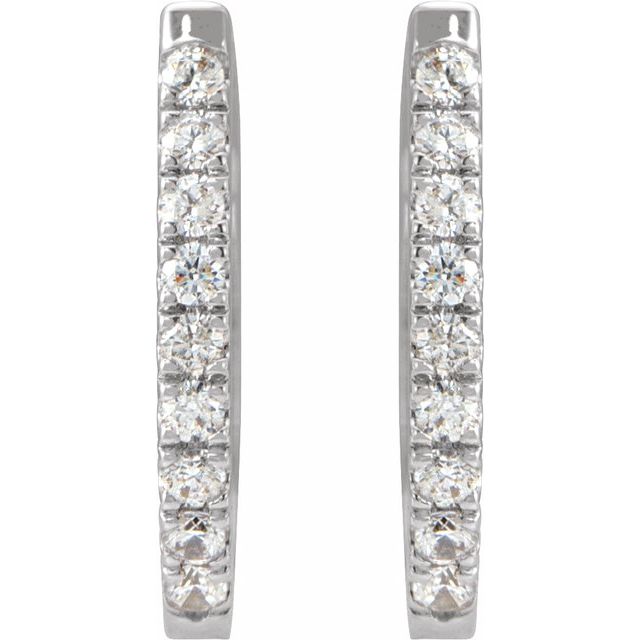 Sterling Silver 1/5 CTW Natural Diamond Hoop Earrings