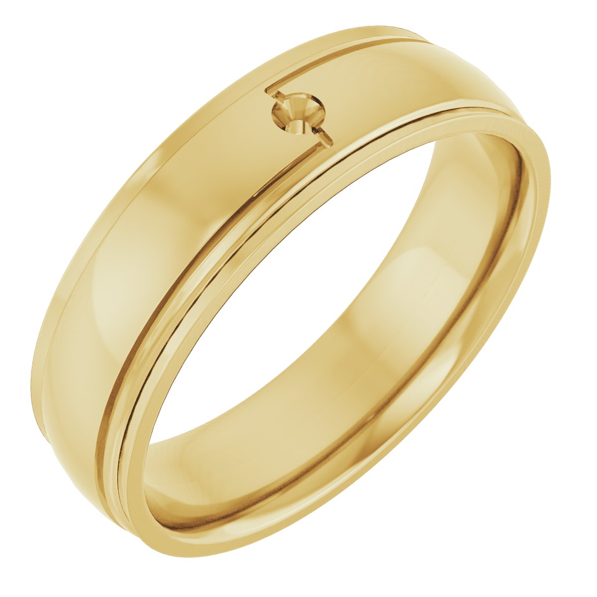 Accented Stepped-Edge Grooved Comfort-Fit Band