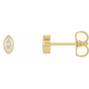 14K Yellow 1/6 CTW Natural Diamond Solitaire Bezel-Set Earrings