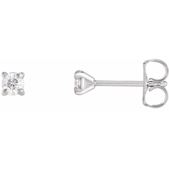 14K White 1/5 CTW Natural Diamond Claw-Prong Cocktail-Style Stud Earrings