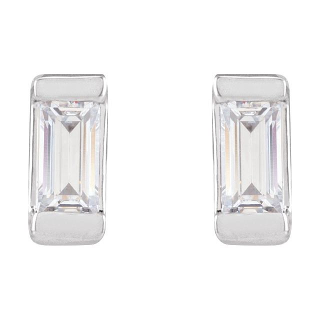 14K White .08 CTW Lab-Grown Diamond Earrings