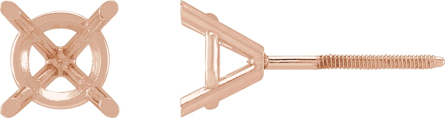 Round 4-Prong Cocktail-Style Stud Earrings