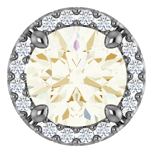 Round 4-Prong Halo-Style Low Earring Setting