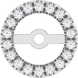 14K White 5.3 mm ID 1/8 CTW Natural Diamond French-Set Earring Jackets