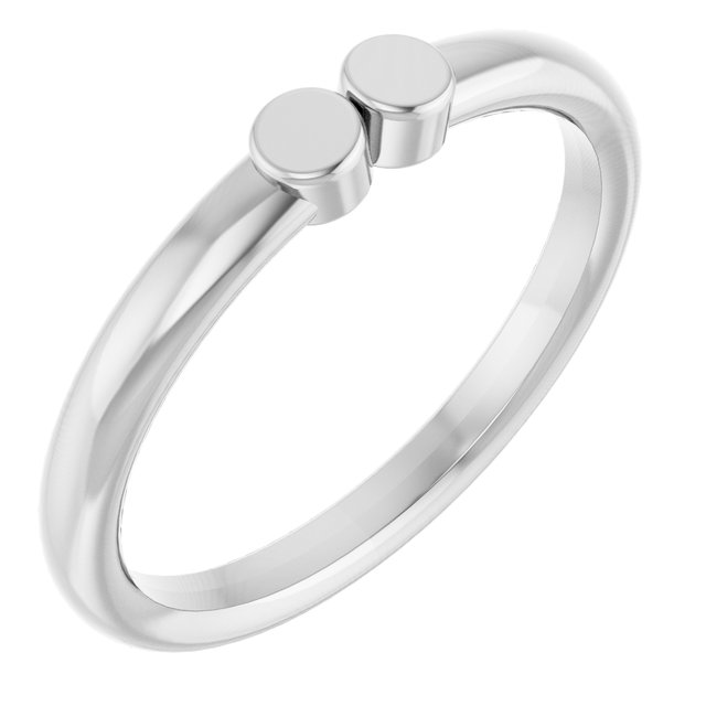 Sterling Silver 2-Circle Engravable Family Ring