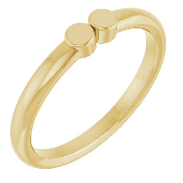 10K Yellow 2-Circle Engravable Family Ring