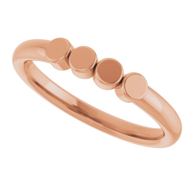 14K Rose 4-Circle Engravable Family Ring