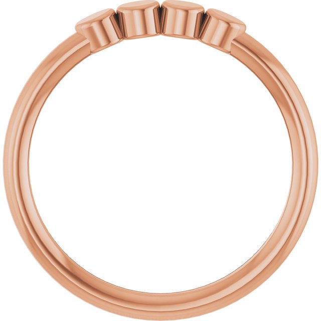 14K Rose 4-Circle Engravable Family Ring