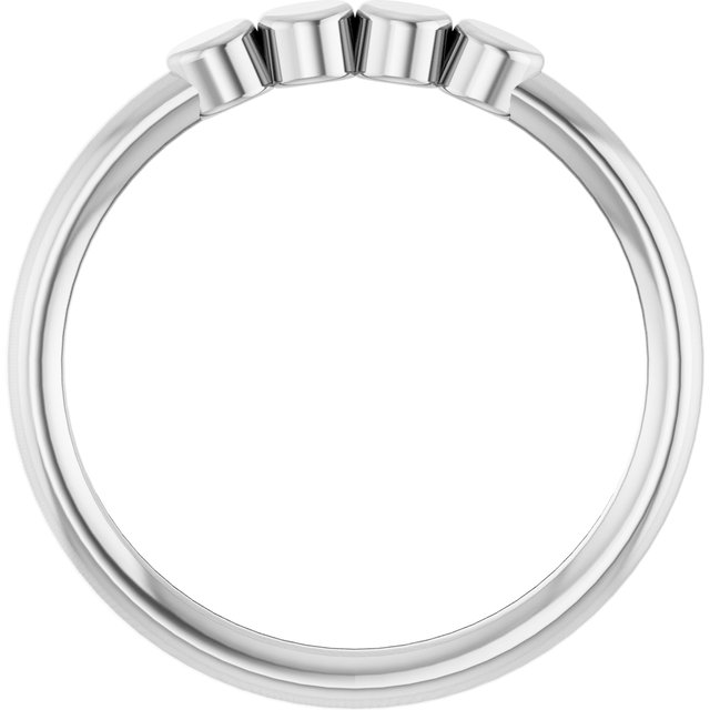 10K White 4-Circle Engravable Family Ring