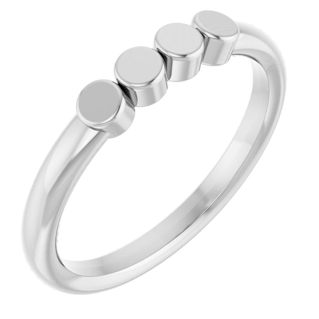 10K White 4-Circle Engravable Family Ring