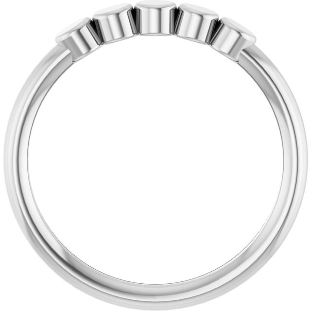 14K White 5-Circle Engravable Family Ring