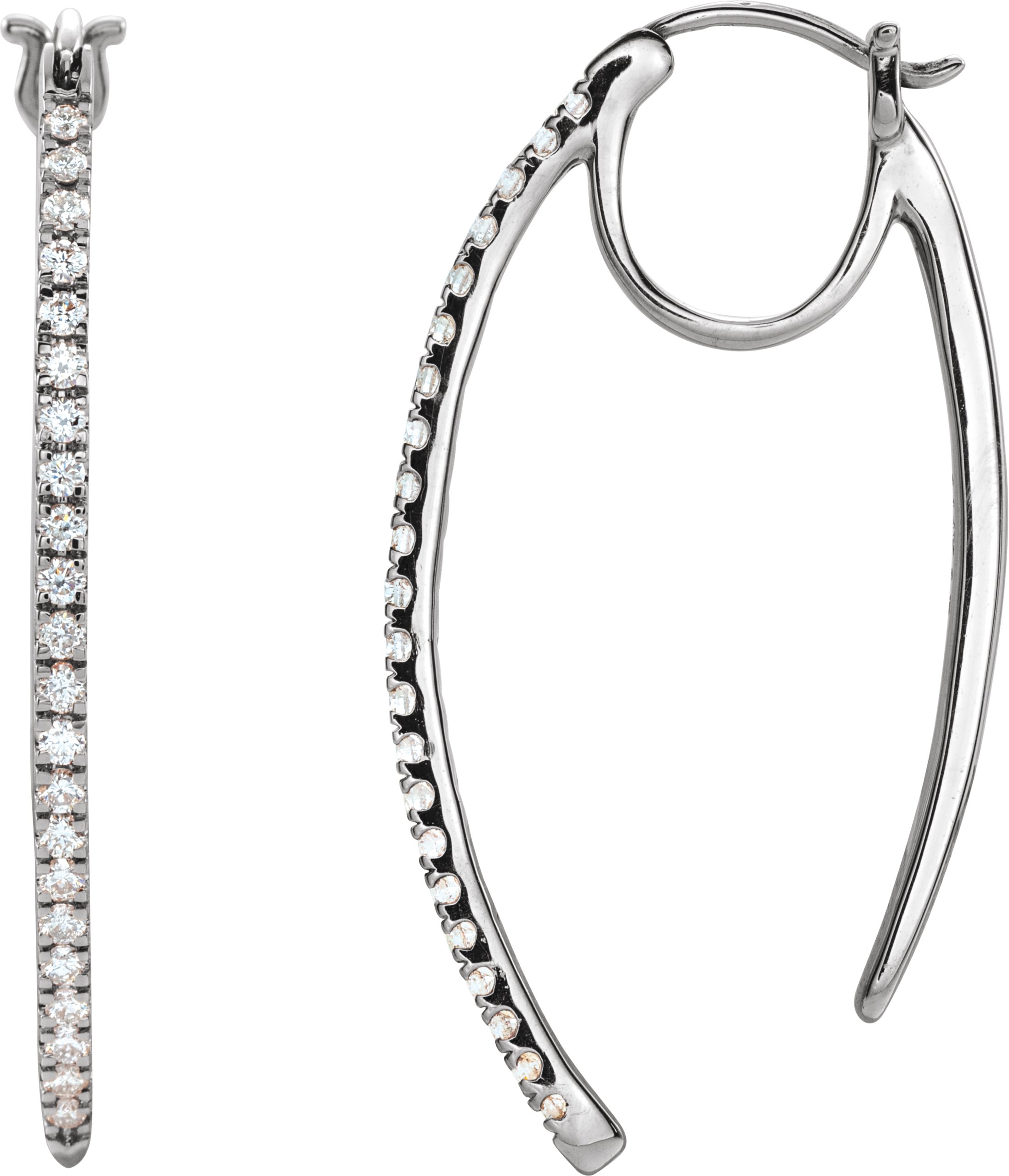 Unique X-Large Diamond Hoop Earrings