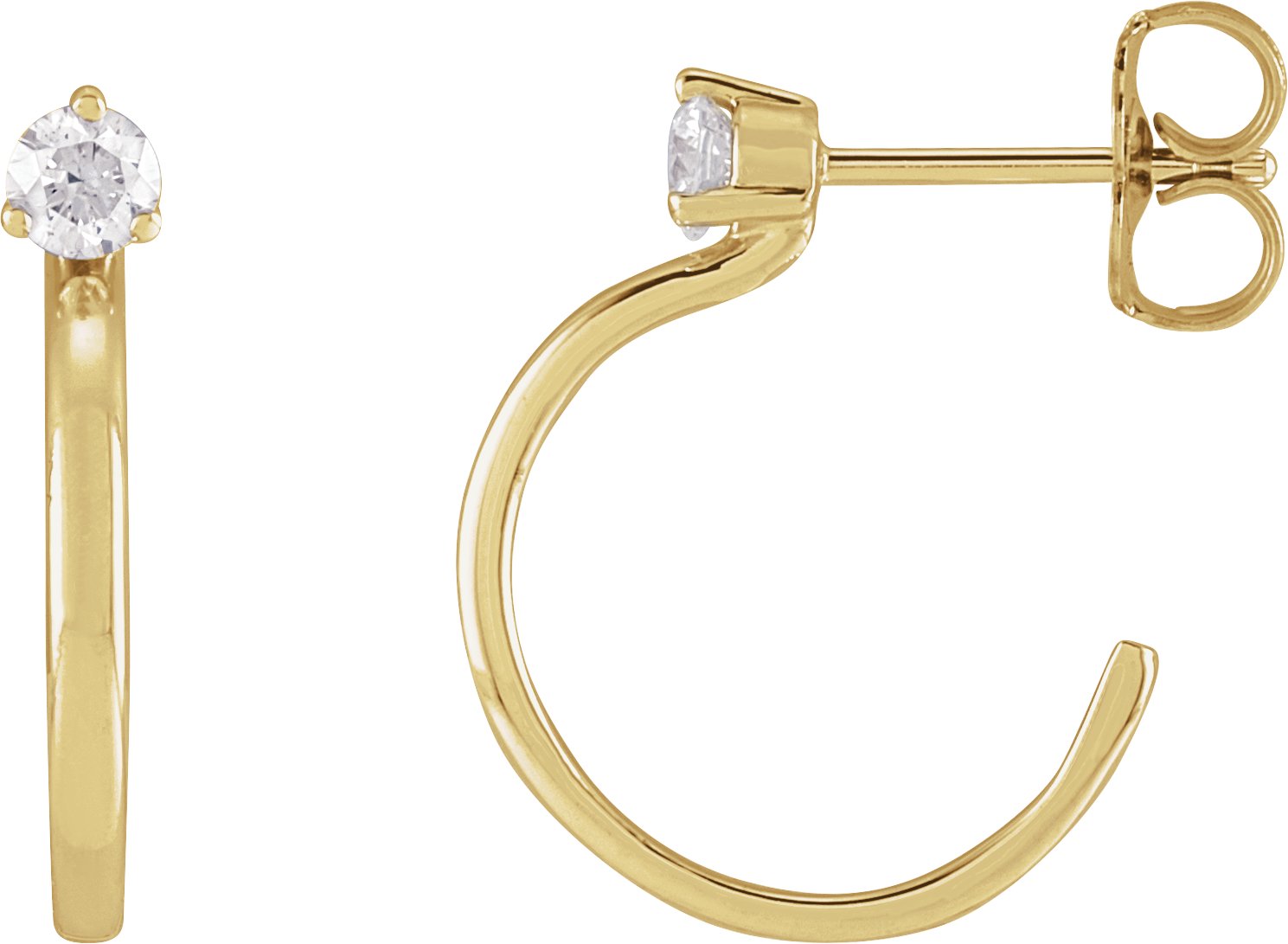 14K Yellow 1/5 CTW Natural Diamond Hoop Earring