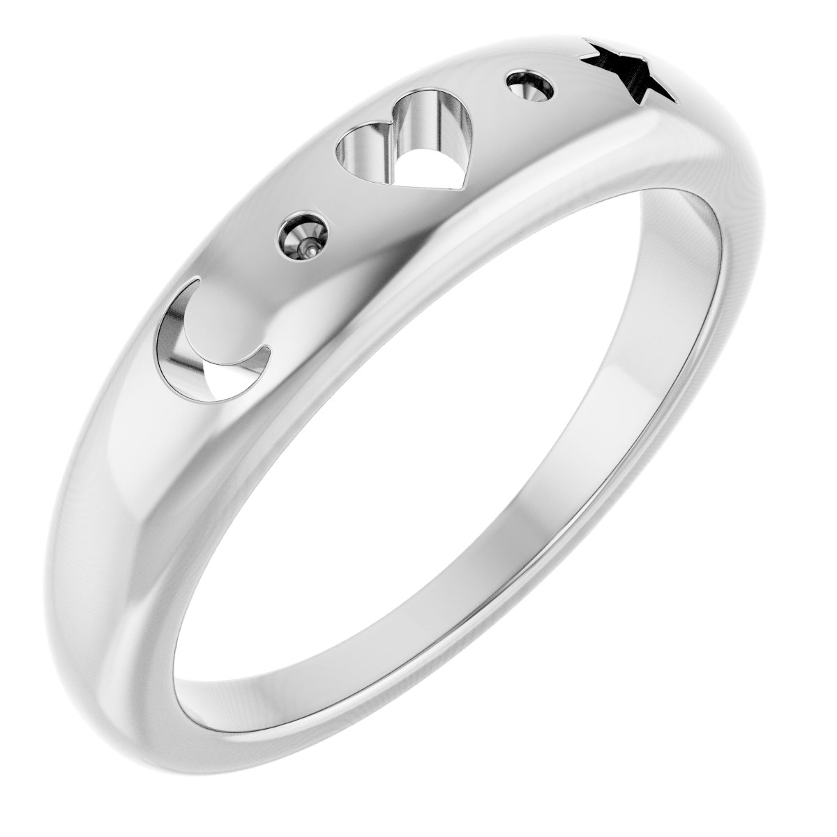 Accented Celestial Pierced Ring