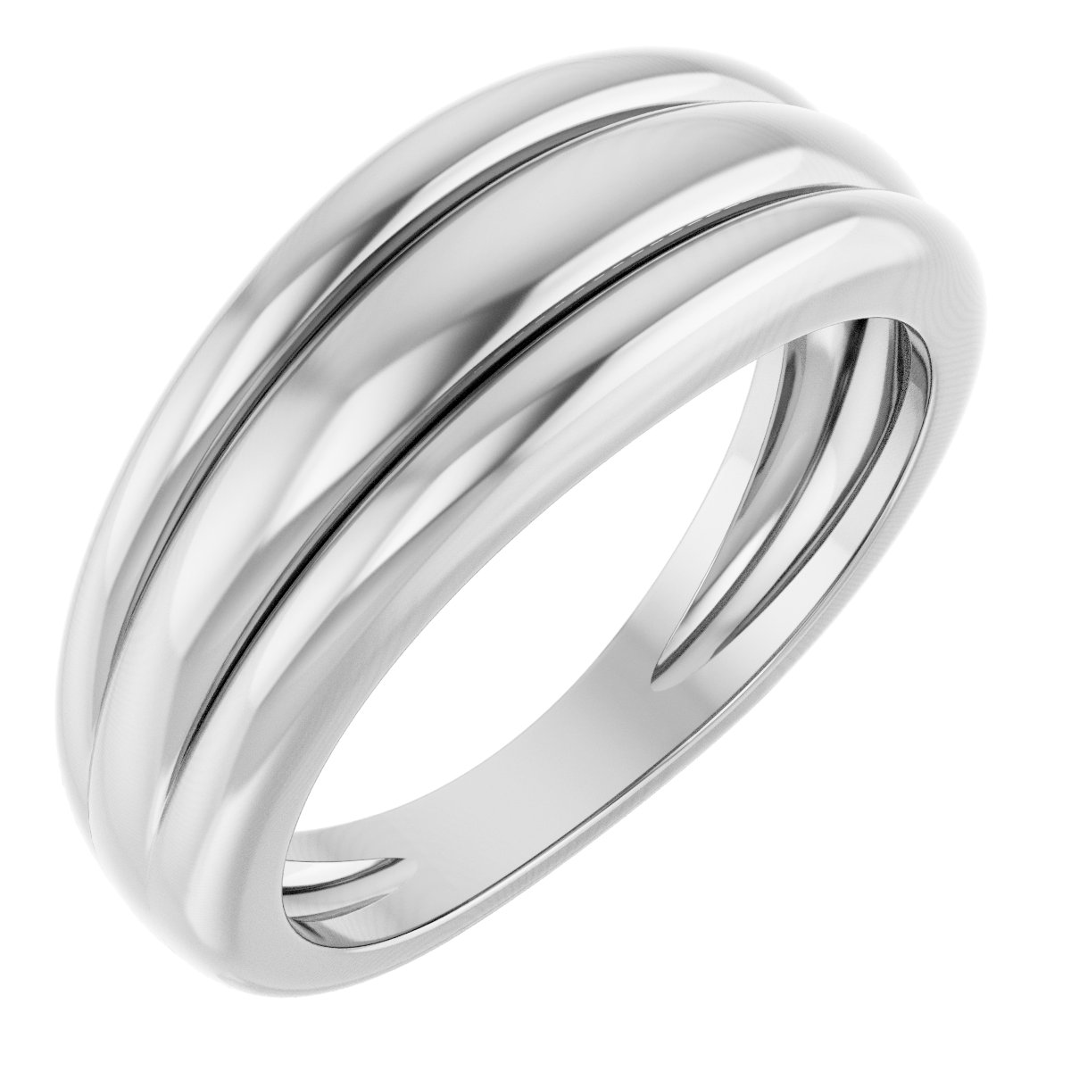 Platinum Triple Dome Ring Ref 19541474