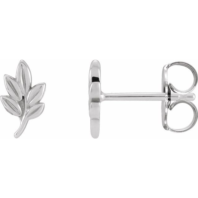 Sterling Silver Right Leaf Earring