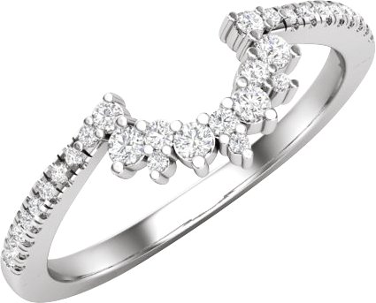 14K White 1/5 CTW Natural Diamond Matching Band