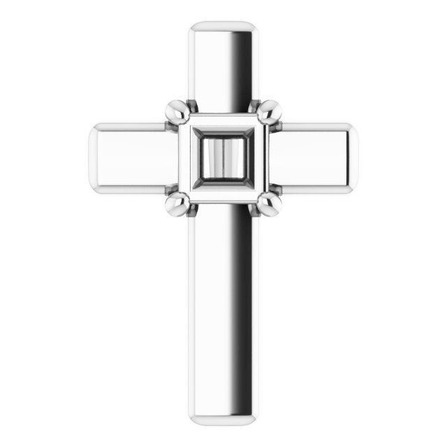 Solitaire Cross Pendant