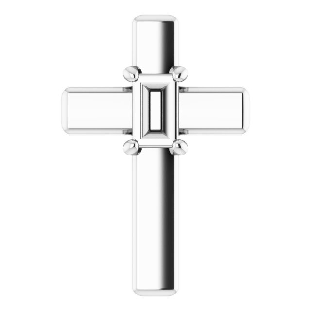 Solitaire Cross Pendant