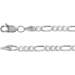 Sterling Silver 3.5 mm Figaro 7" Chain 
