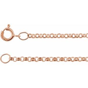 14K Rose 1.5 mm Rolo 20" Chain