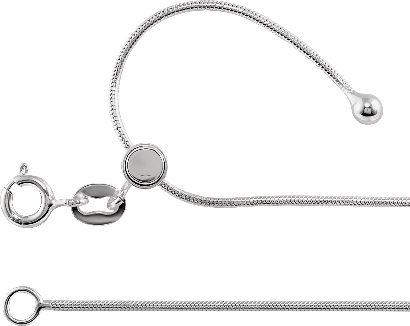 Adjustable Snake Chain – Sterling Silver