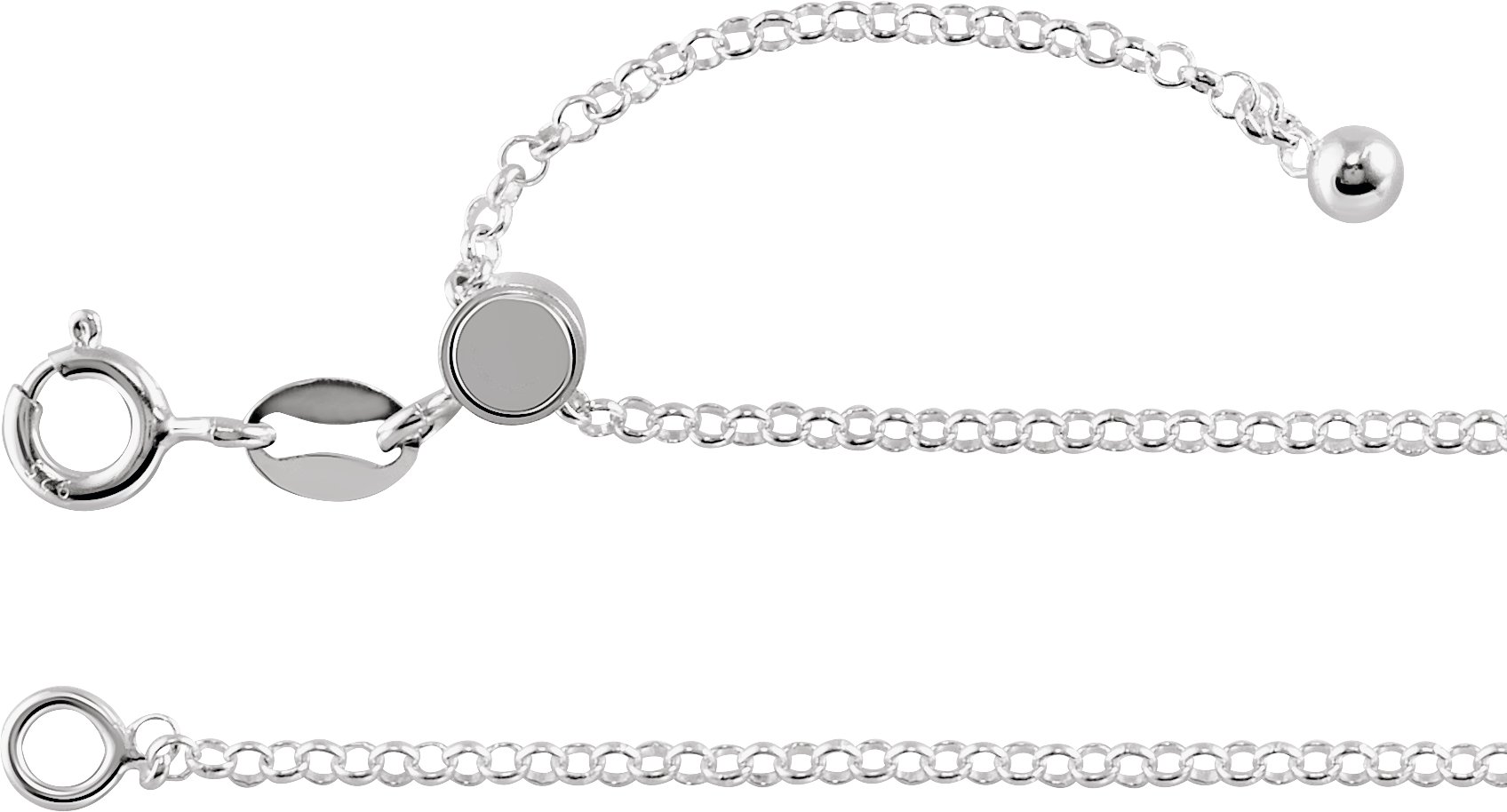 Adjustable Rolo Chain – Sterling Silver