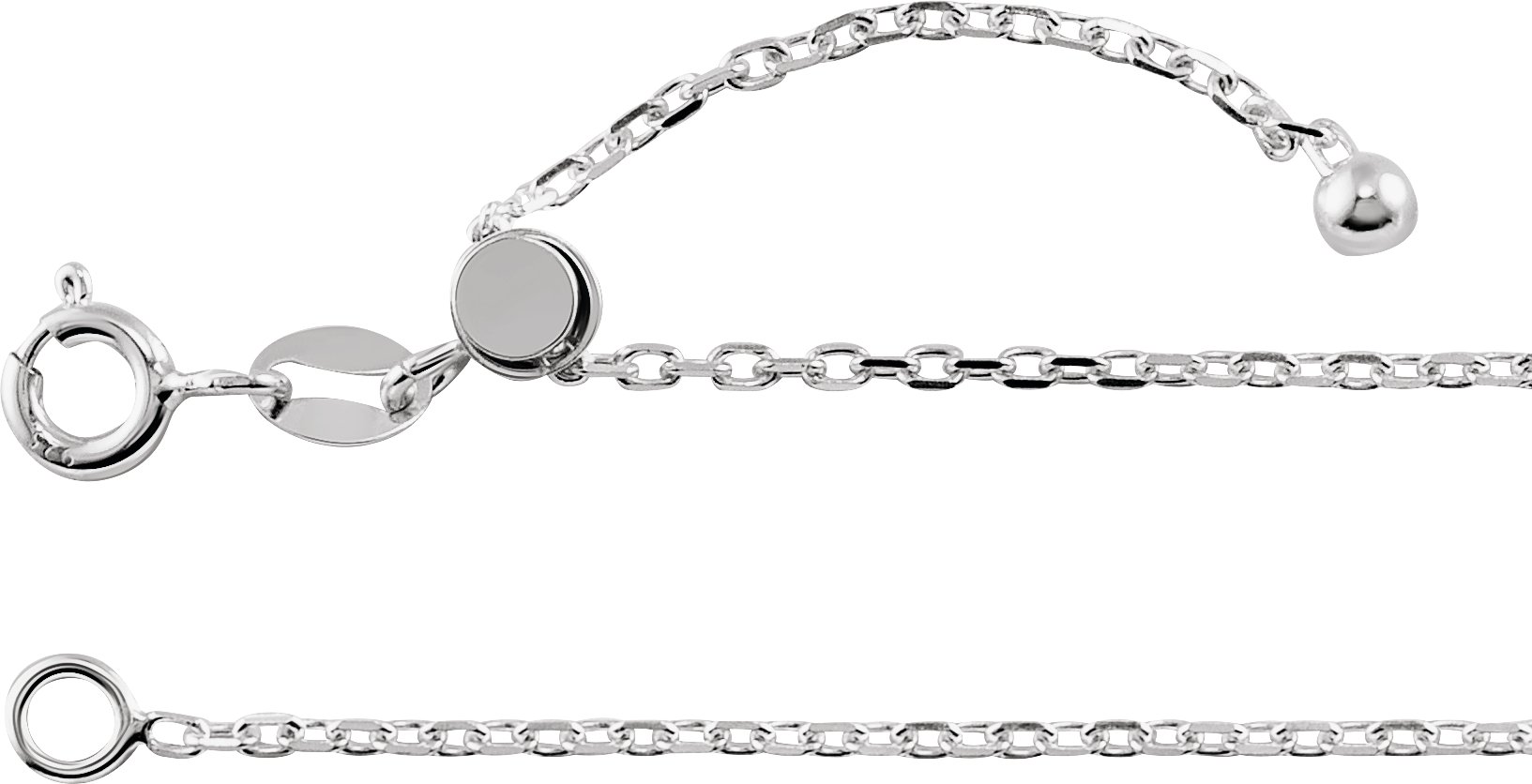 Adjustable Cable Chain – Sterling Silver